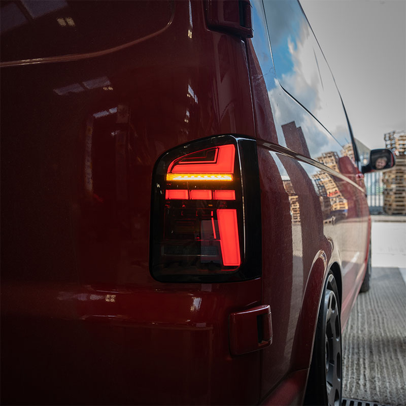 THQ Sequential Barn Door Red Smoke Rear Lights (for VW T6.1)