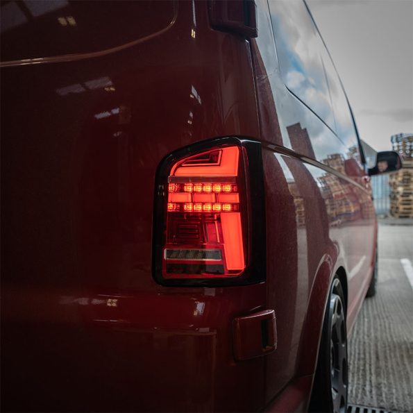 THQ Sequential Barn Door RedClear Rear Lights (for VW T6.1)